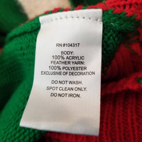 Meet Me Under The Mistletoe Hooded Ugly Christmas Sweater Size M Medium - Picture 8 of 8